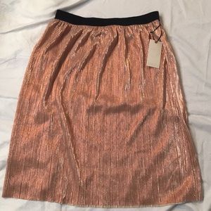 Elian Rose Pink Gold Metallic Skirt with velvet